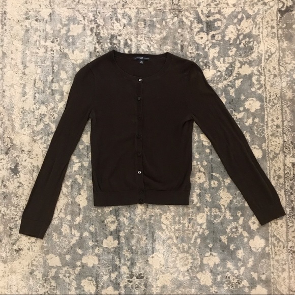Womens Chocolate Brown Cardigan Sweater 